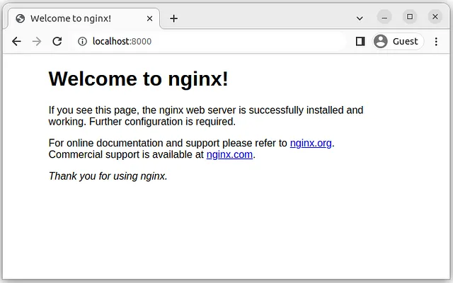 nginx 기본 시작 페이지