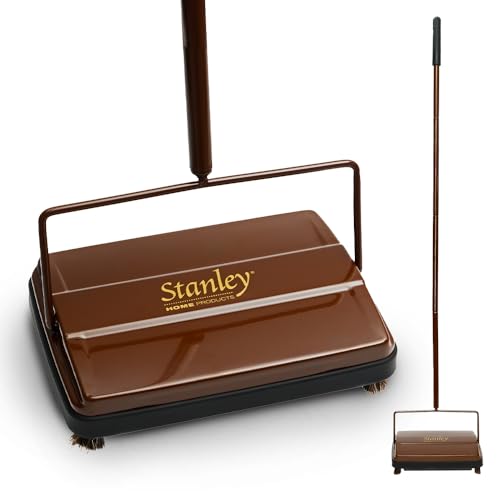 STANLEY HOME PRODUCTS Electrostatic Carpet & Floor Sweeper - Heavy Duty Lightweight Floor Cleaner - Suitable for Smooth Floors and Low Pile Rugs & Carpeting No Electricity Needed