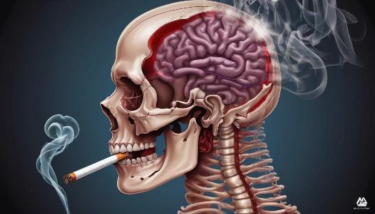 A skull with a cigarette in its mouth

Description automatically generated