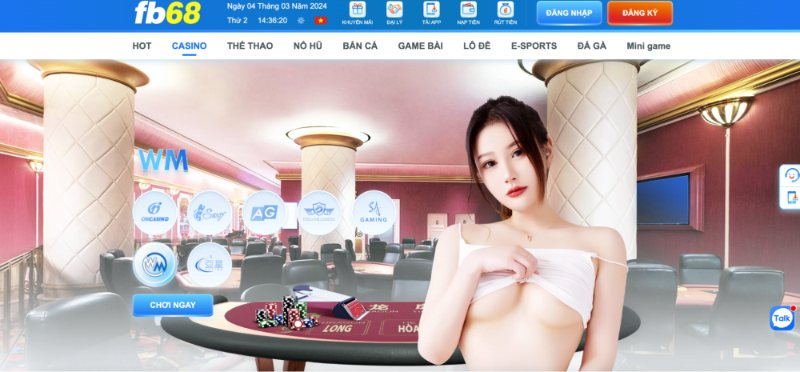 Đa trò chơi trực tuyến tại casino fb68