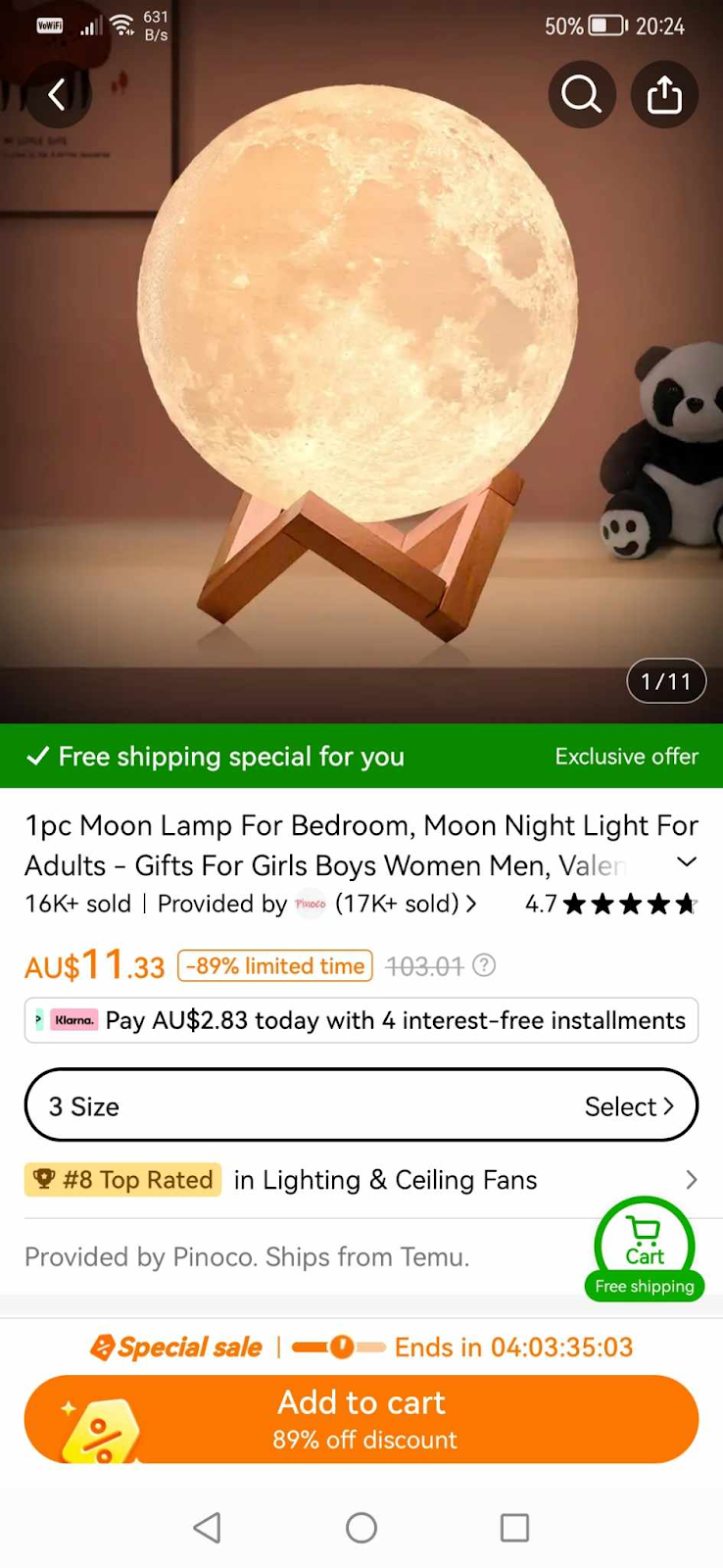 Moon Lamp On Temu App