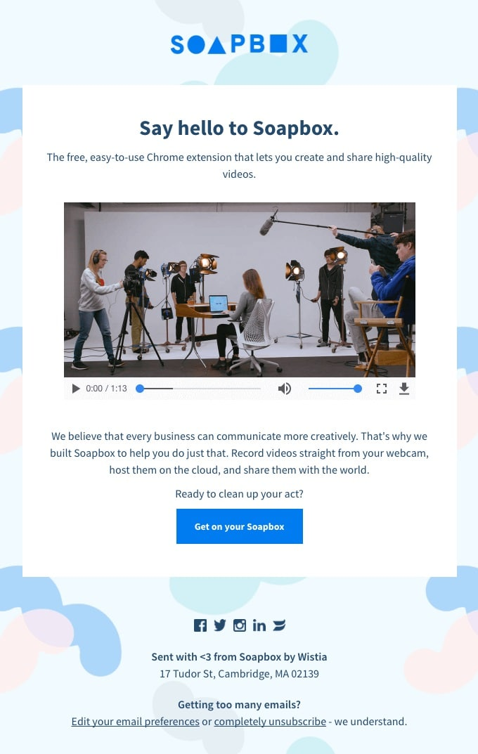 wistia video email marketing example
