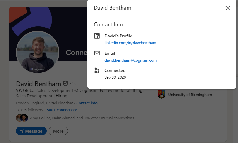 How to find someones'email on LinkedIn.