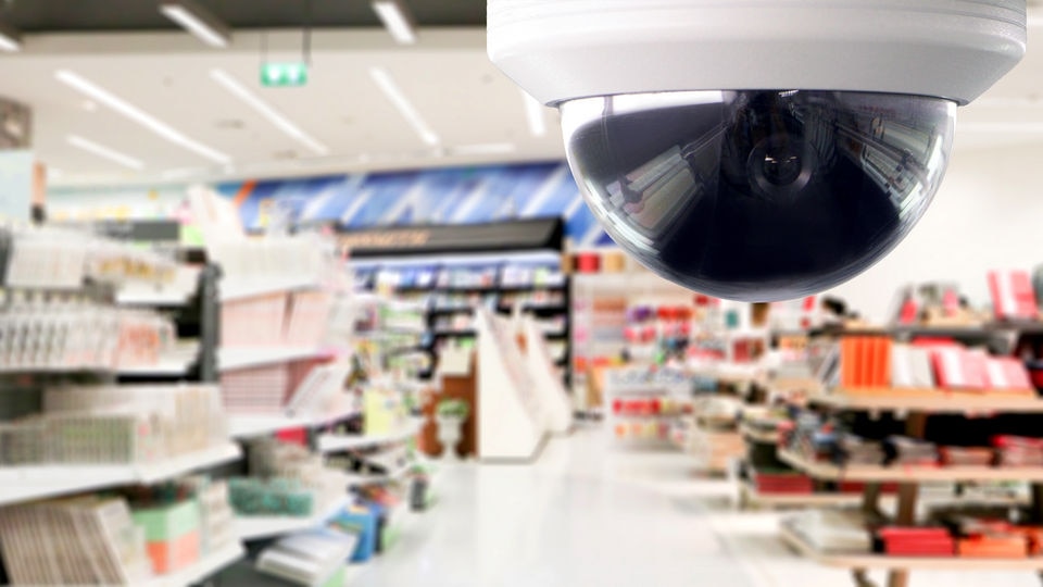 dome camera in a retail store