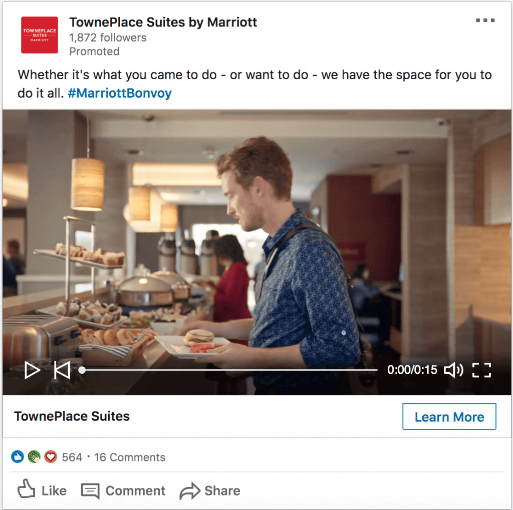 sponsored content linkedin video ad