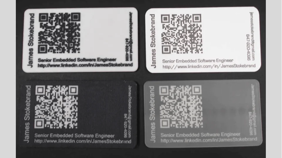 business card with qr codes