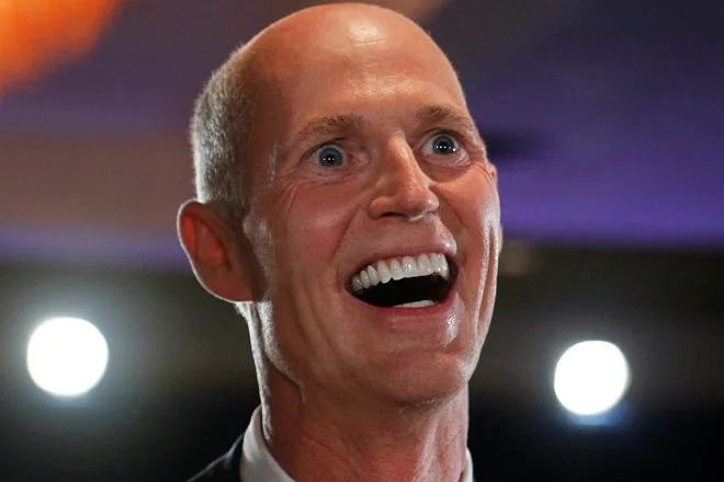 Senator Rick Scott, looking terrifying