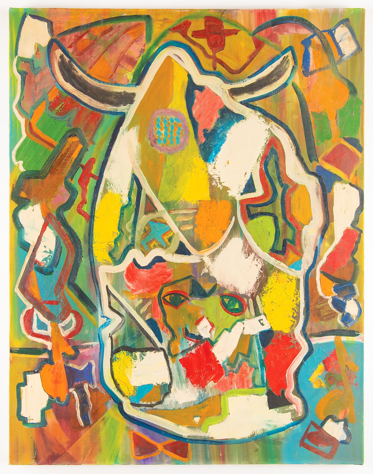 Bob Dylan’s large and colorful abstract painting.