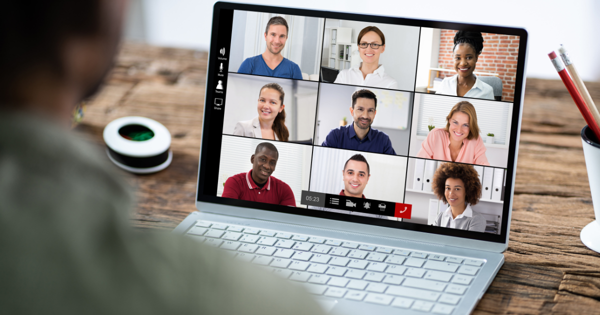 A group of people participating in an Enterprise Agile Coaching session, on a online meeting.