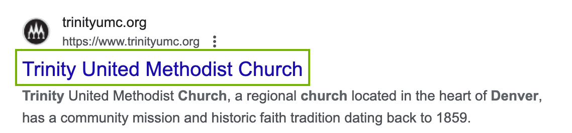 screenshot of trinity united methodist church