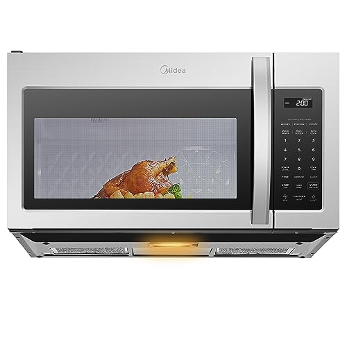 Midea MOR17BSA-SS 1.7 Cu.ft. Over The Range Microwave Oven with Smart Touch Panel, Auto Cooking Menu, 1000 W, 300 CFM Ventilation, in Stainless Steel