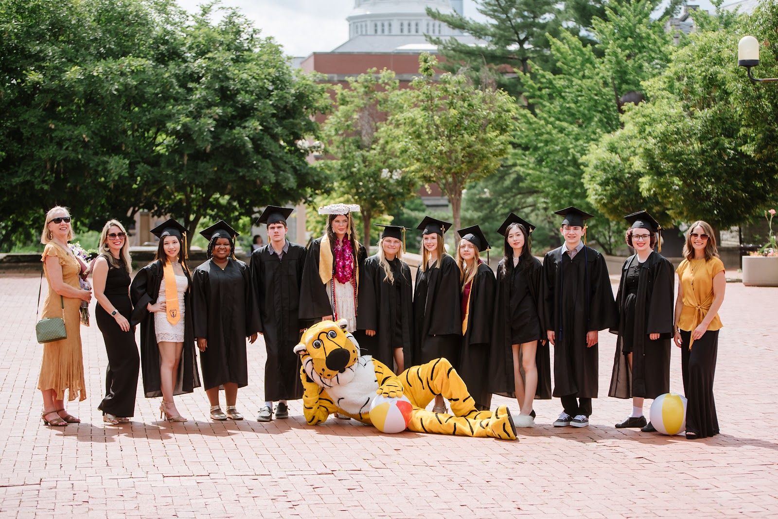 Graduating Students with Truman Tiger.