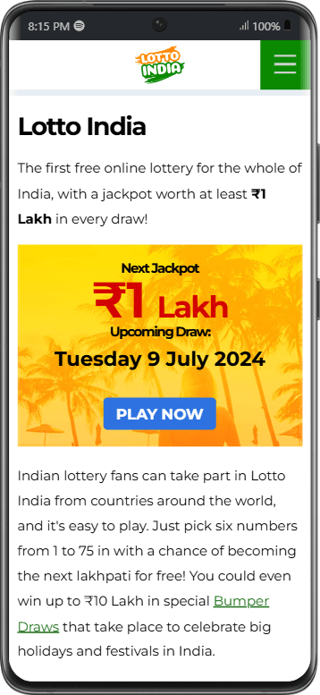 Lotto India mobile