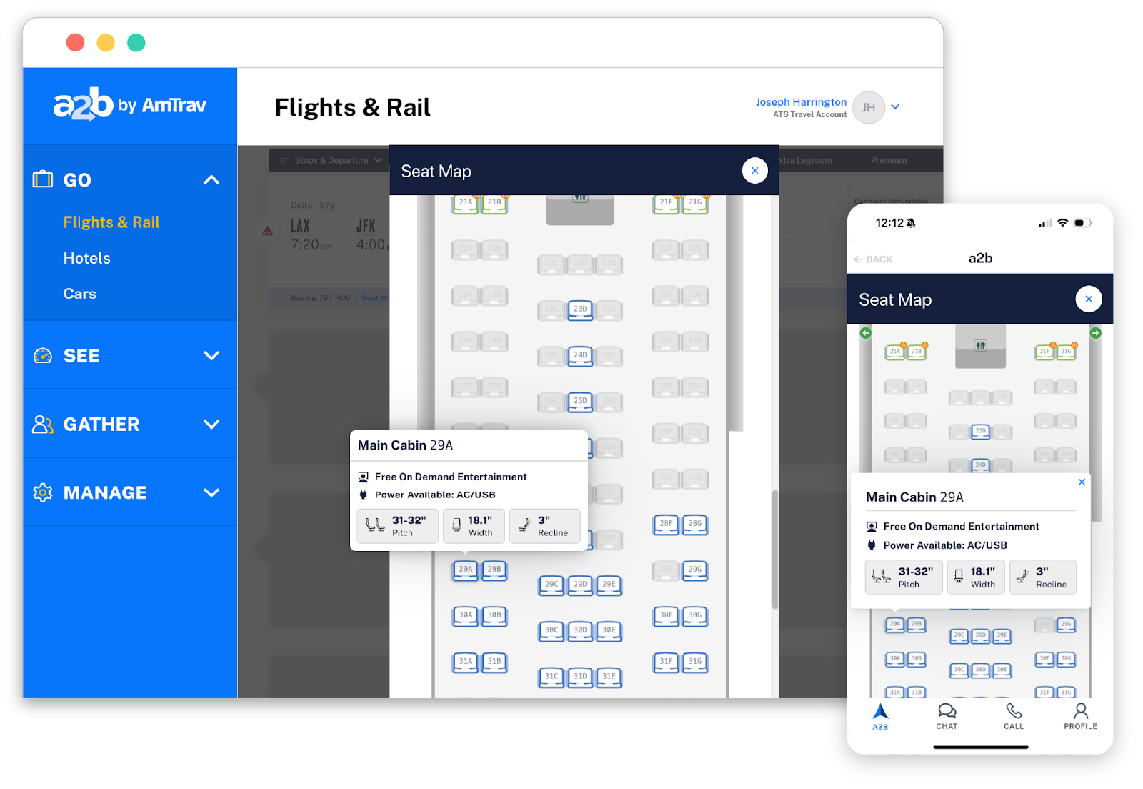 AmTrav Upgrades Seat Maps to Show Complete Information for Every Flight