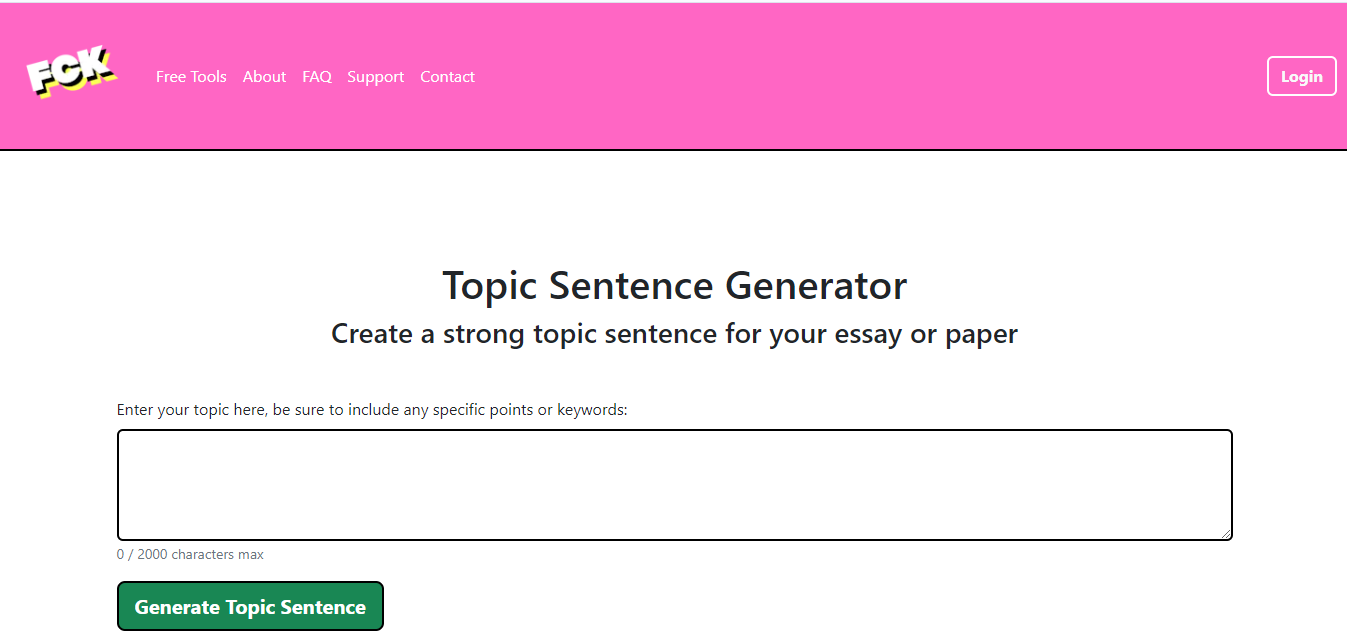 FCK School Free Topic Sentence Generator