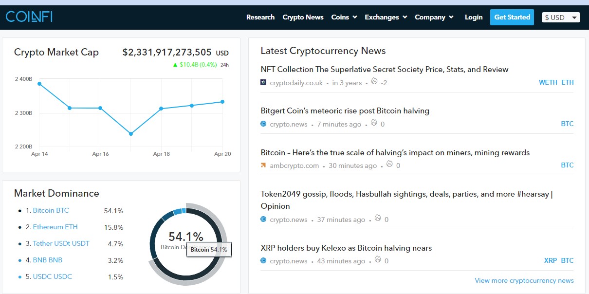 CoinFi homepage