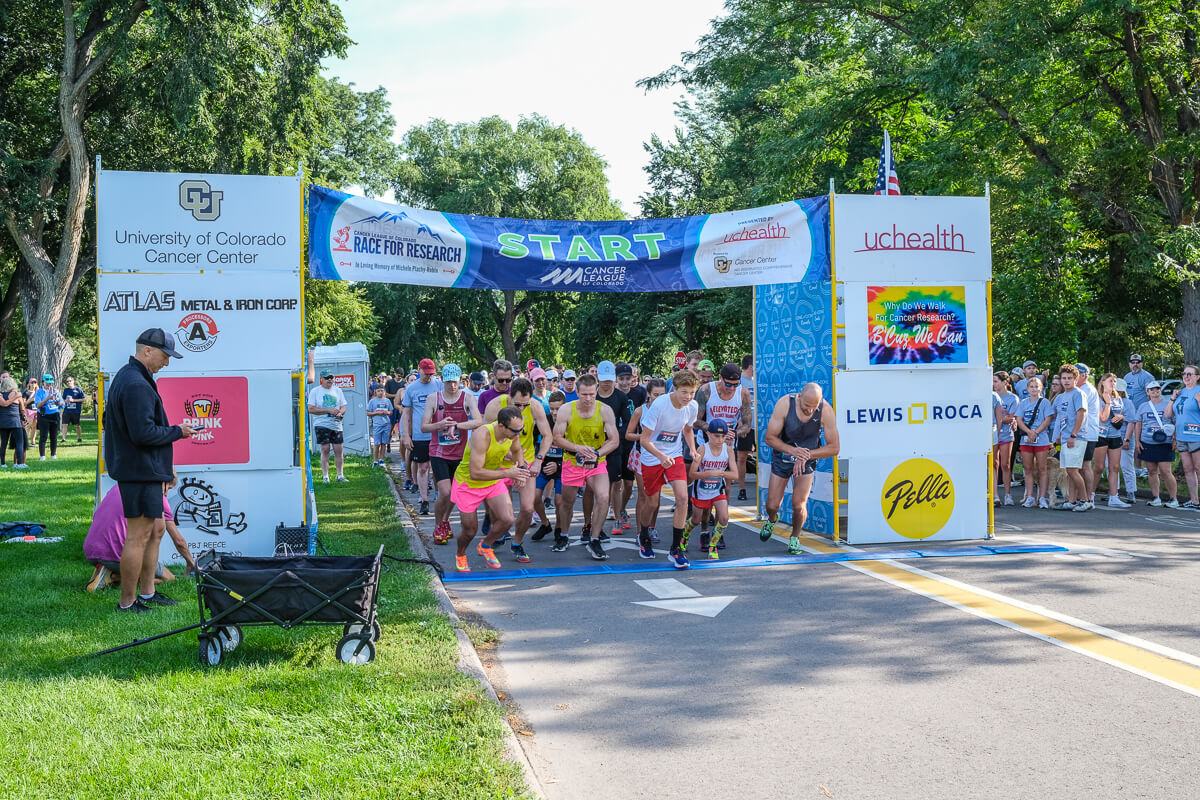 People at the start line getting ready for the Race4Research event in Denver