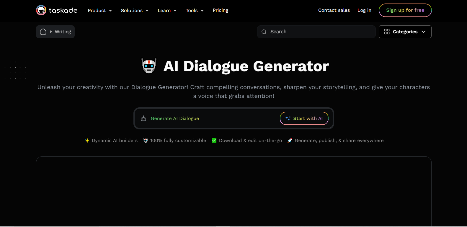 Taskade AI Dialogue Generator