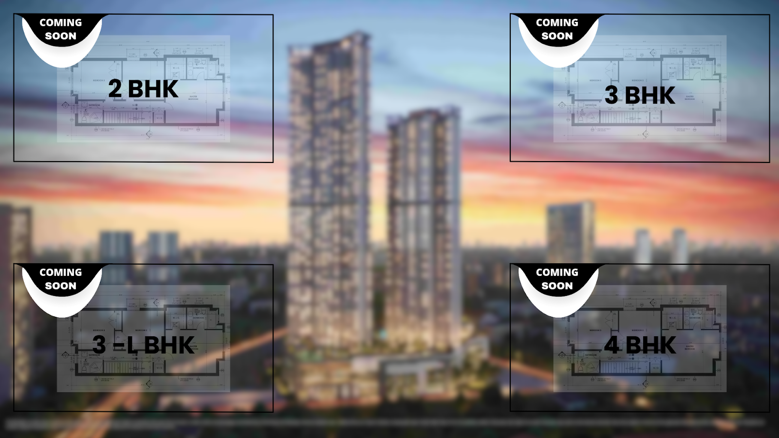 The launch tower will offer you the 2, 3, 3-L, and 4 BHK flats for you.