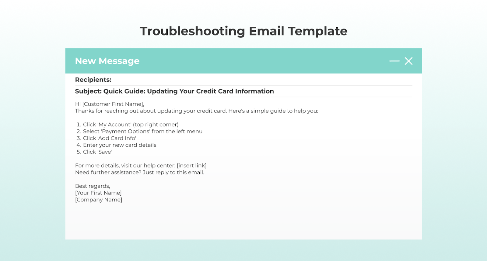 Customer Support Emails: Troubleshooting Email Template
