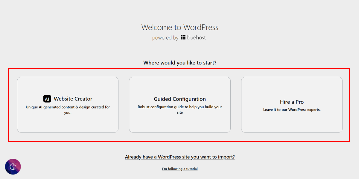 WordPress Setup Options