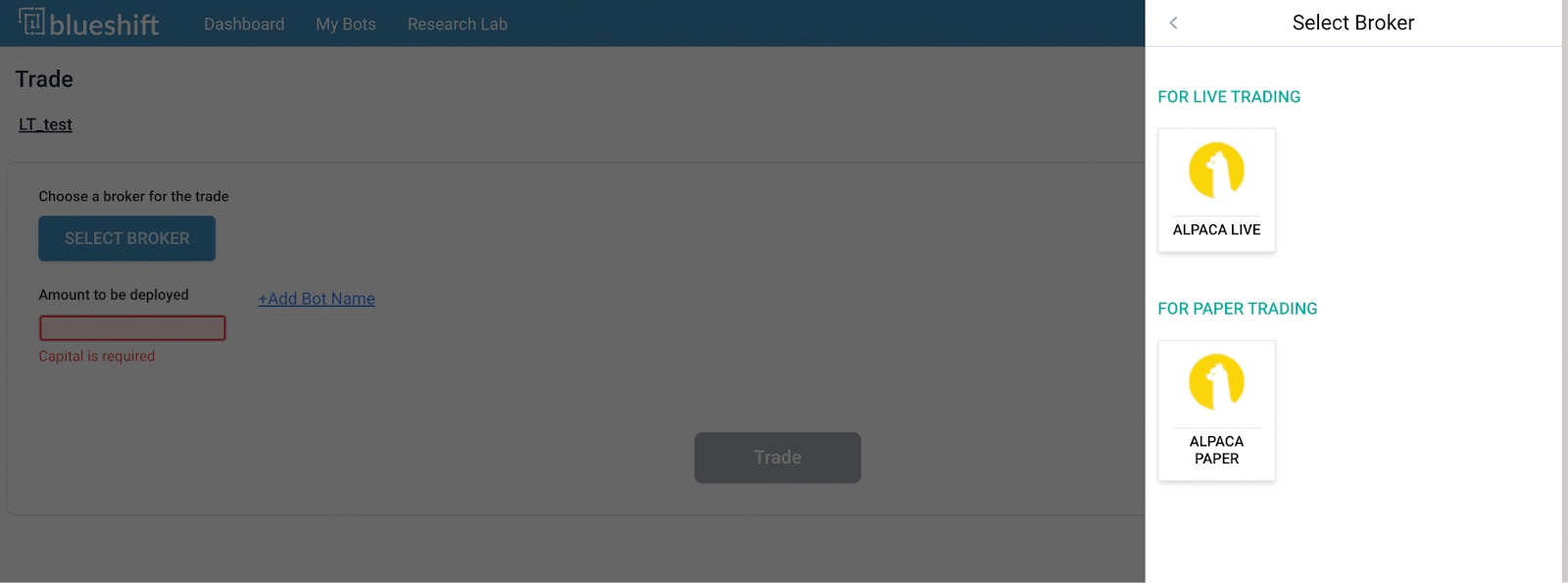 Blueshift - Select Broker