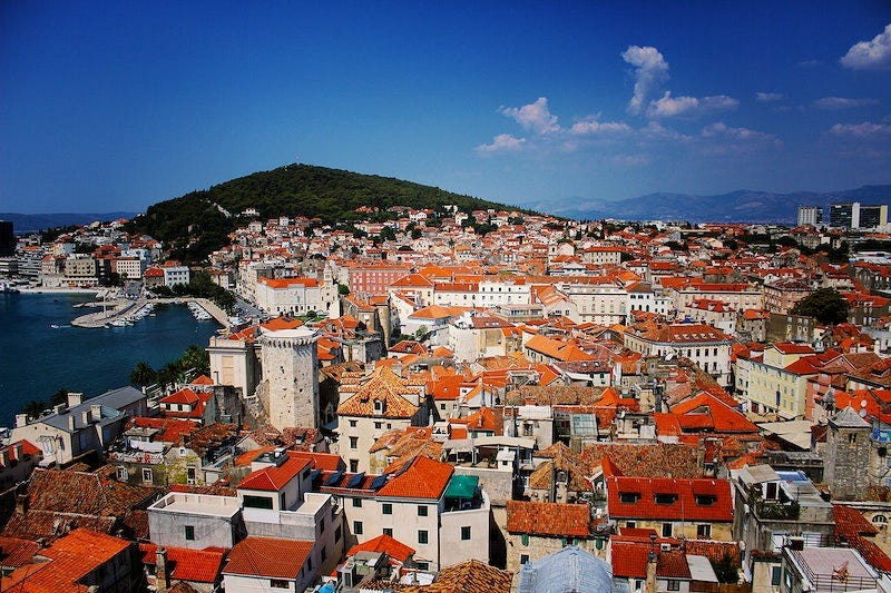 View of Croatia, one of the safest places to travel. in the day.