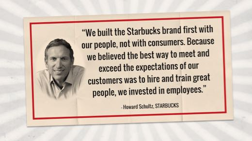 Howard Schultz explaining his philosophy for treating employees