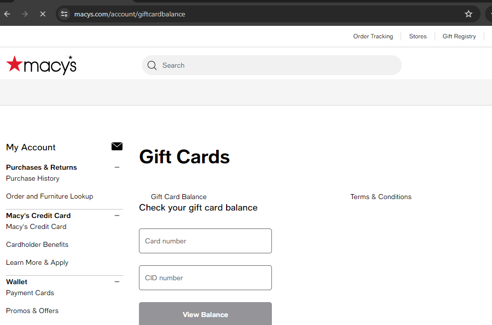 how to check macy's gift card balance