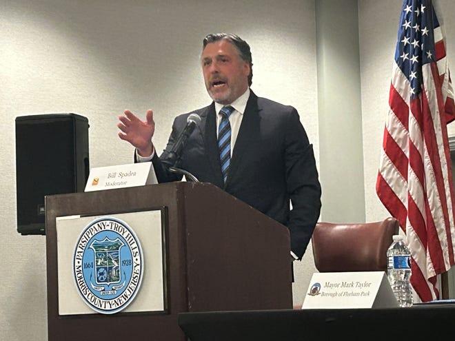 NJ101.5 radio host Bill Spadea moderates a Morris County mayor's roundtable discussion on the state affordable housing mandate and other redevelopment challenges at the Sheraton Parsippany Hotel.