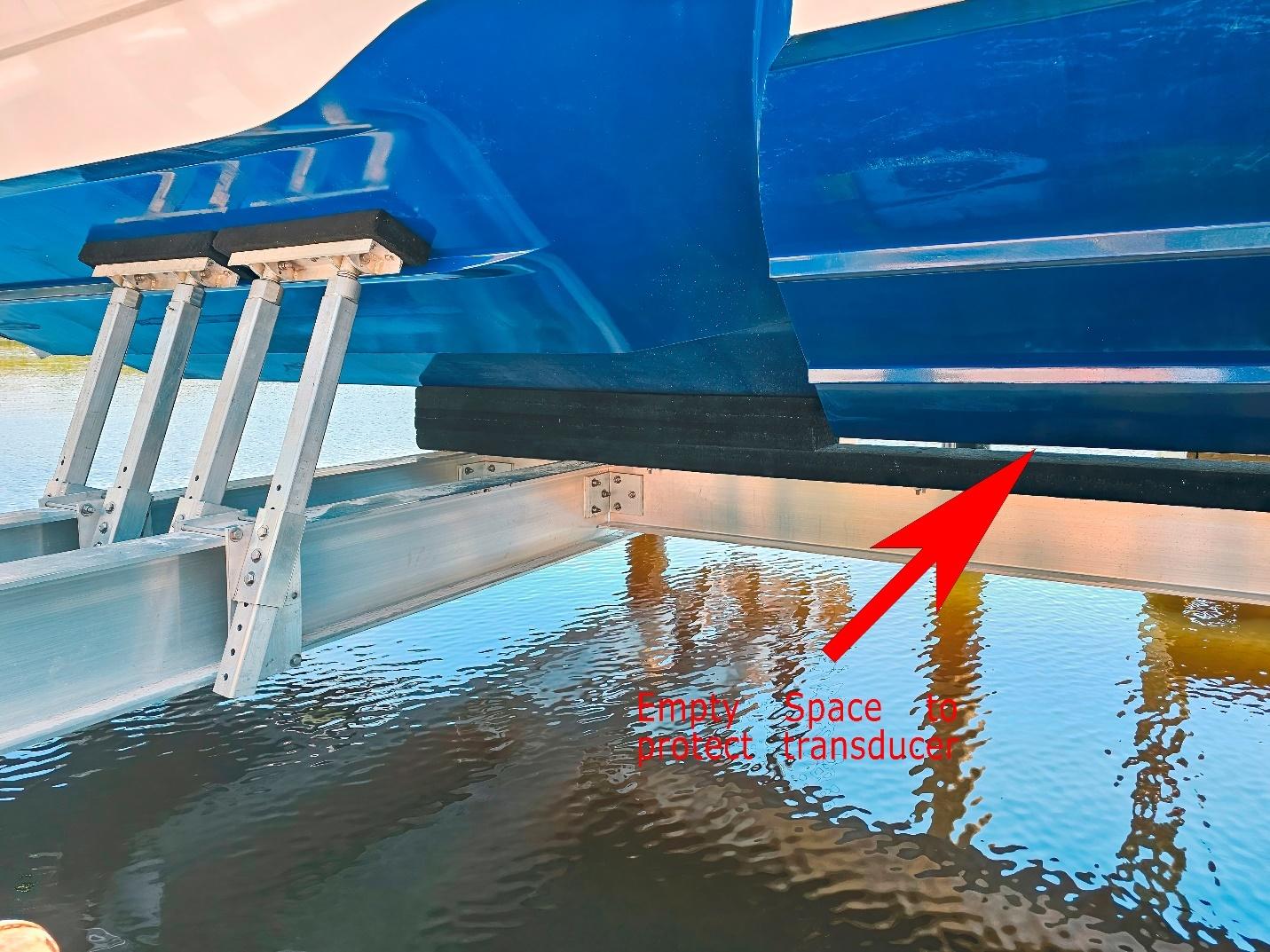 Our engineers purposefully designed the keel Beam support such that the hull only makes contact in the front and rear, leaving a middle section open