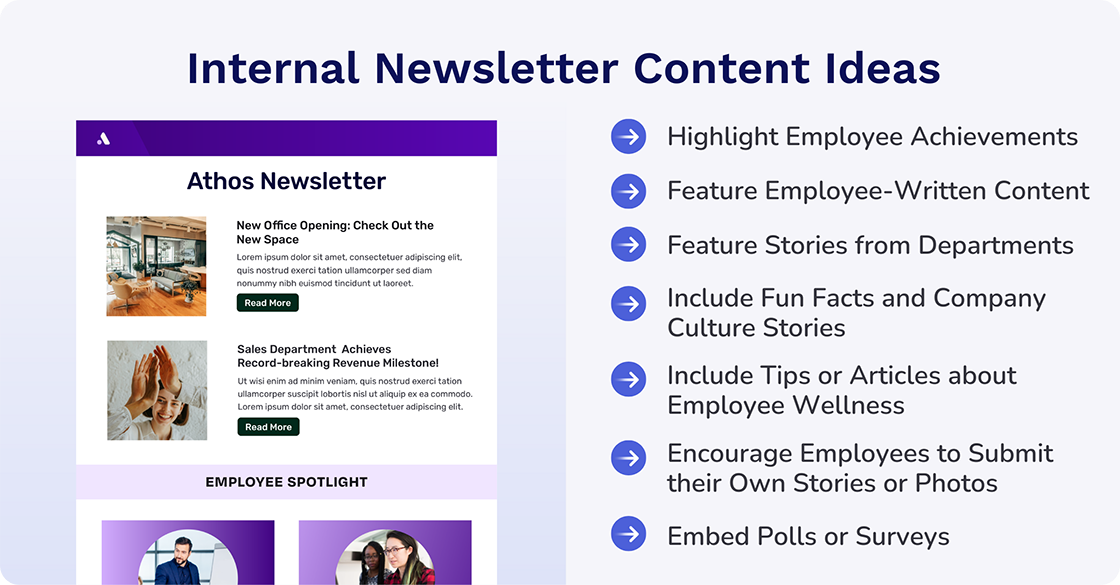 internal newsletter content ideas