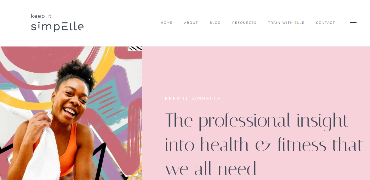 Keep It SimpElle Homepage - an example of great personal blog design