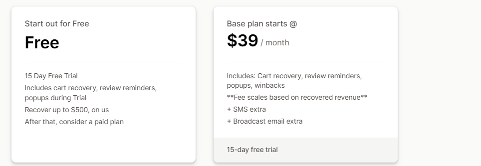 Pricing plan...