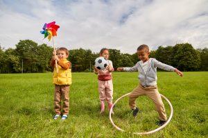 happy playing children