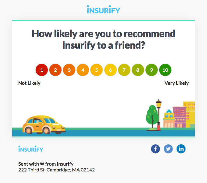 Insurify’s NPS email example