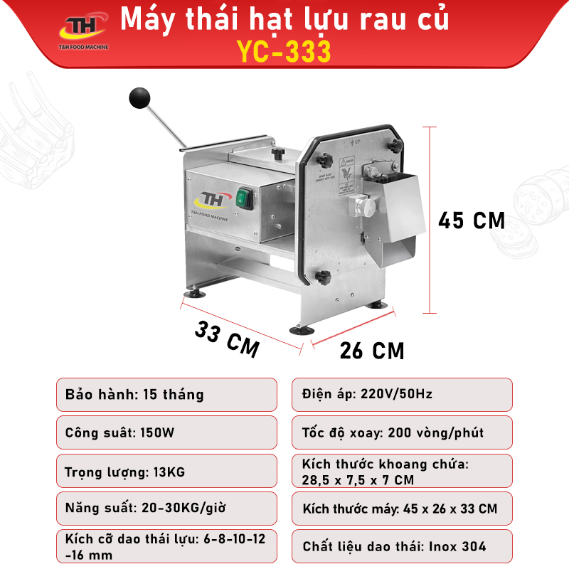 Máy thái hạt lựu rau củ YC-333