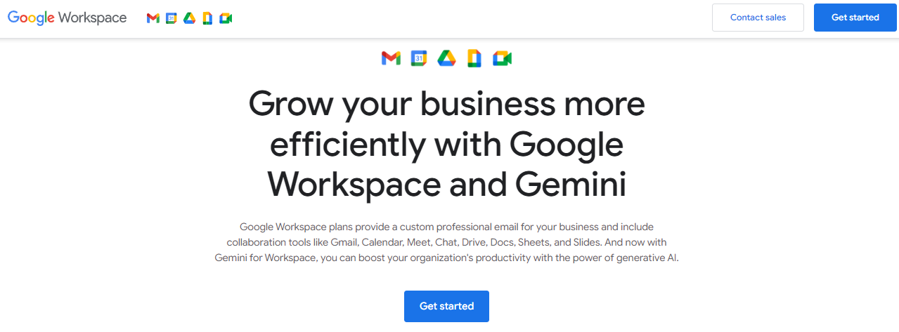 Google workspace homepage
