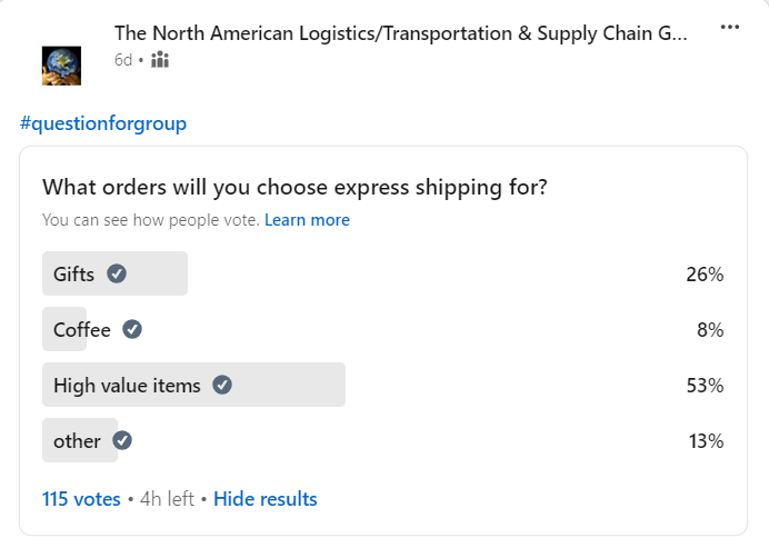 Poll on express shipping