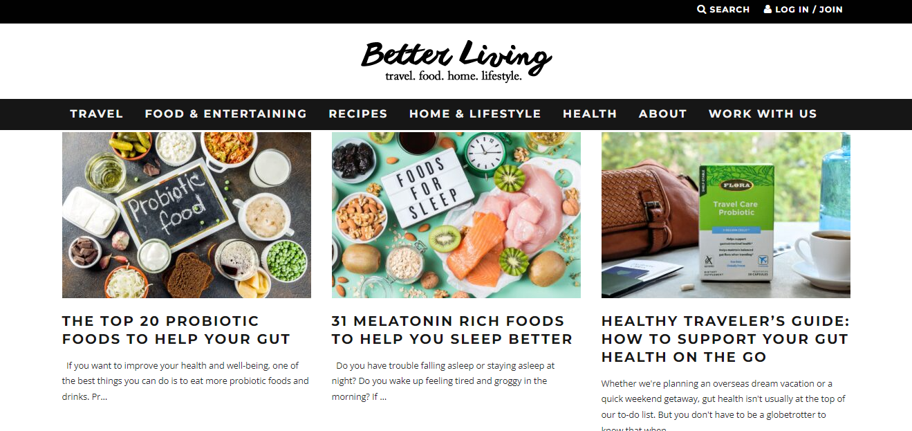 Better Living Homepage for understanding what is lifestyle blogging