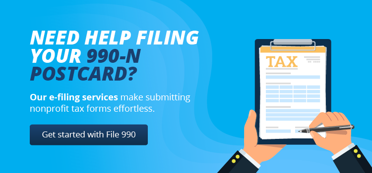  File your Form 990N postcard effortlessly with File 990. Click here to sign up today.