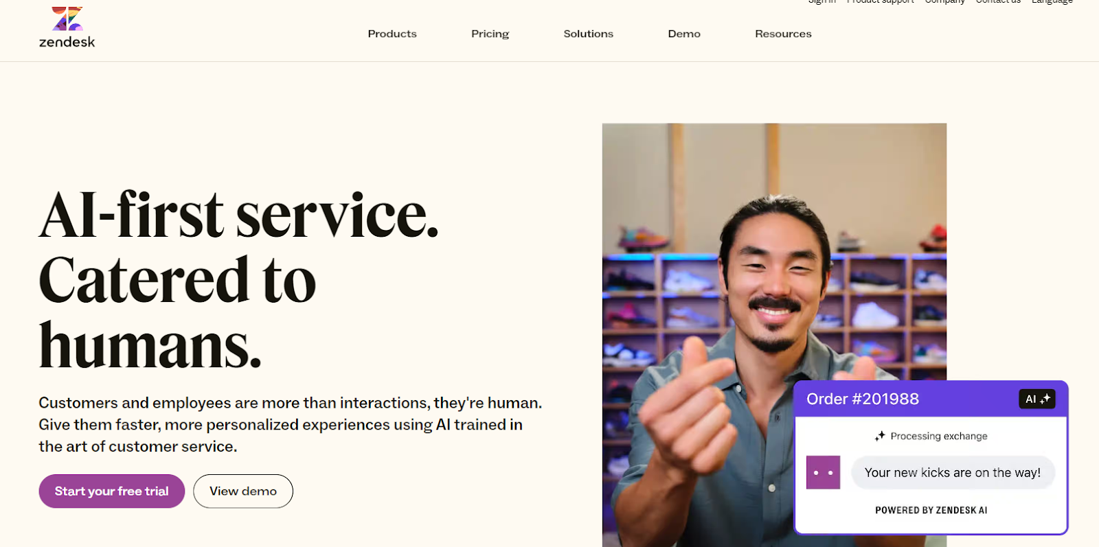 Zendesk: AI-first service. Catered to humans