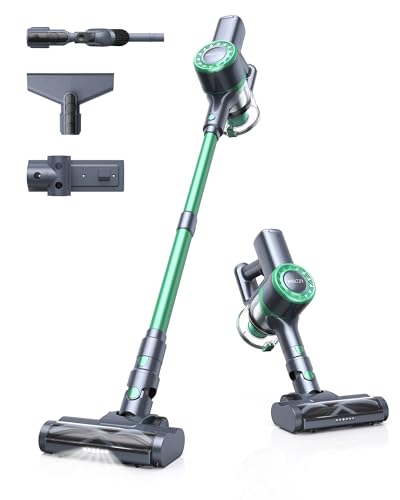 MIUZZY Cordless Vacuum Cleaner, 30Kpa Powerful Suction Vacuum with LED ...