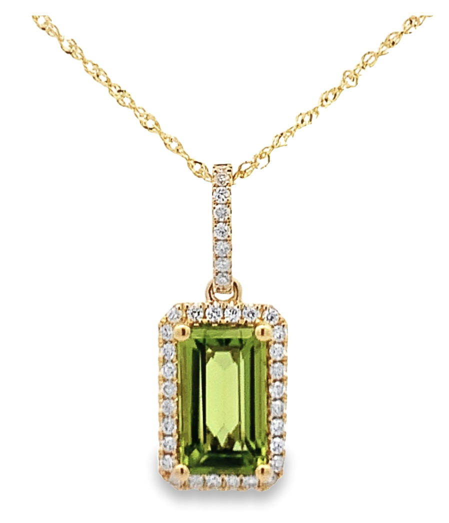 Peridot & Diamond Pendant August Birthstone