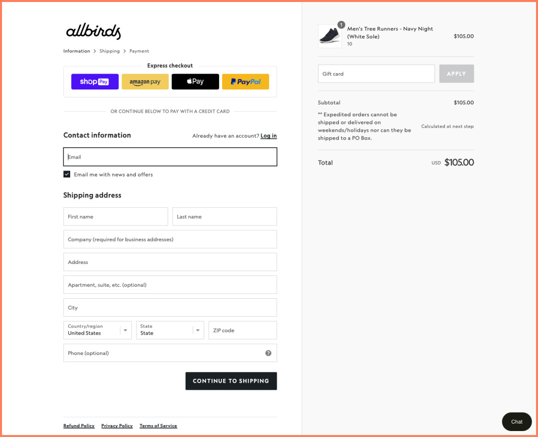 Allbirds Website Screenshot