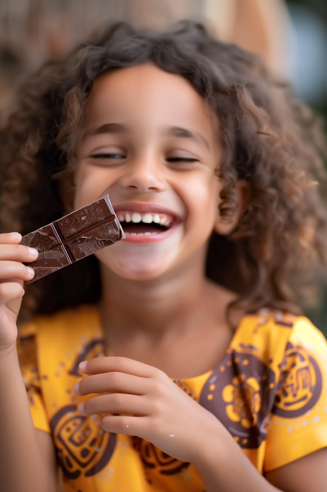 Criança com chocolate