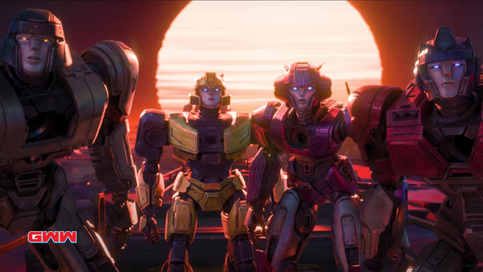 D-16, B-127, Elita -1, and Orion Pax, Transformers One Trailer