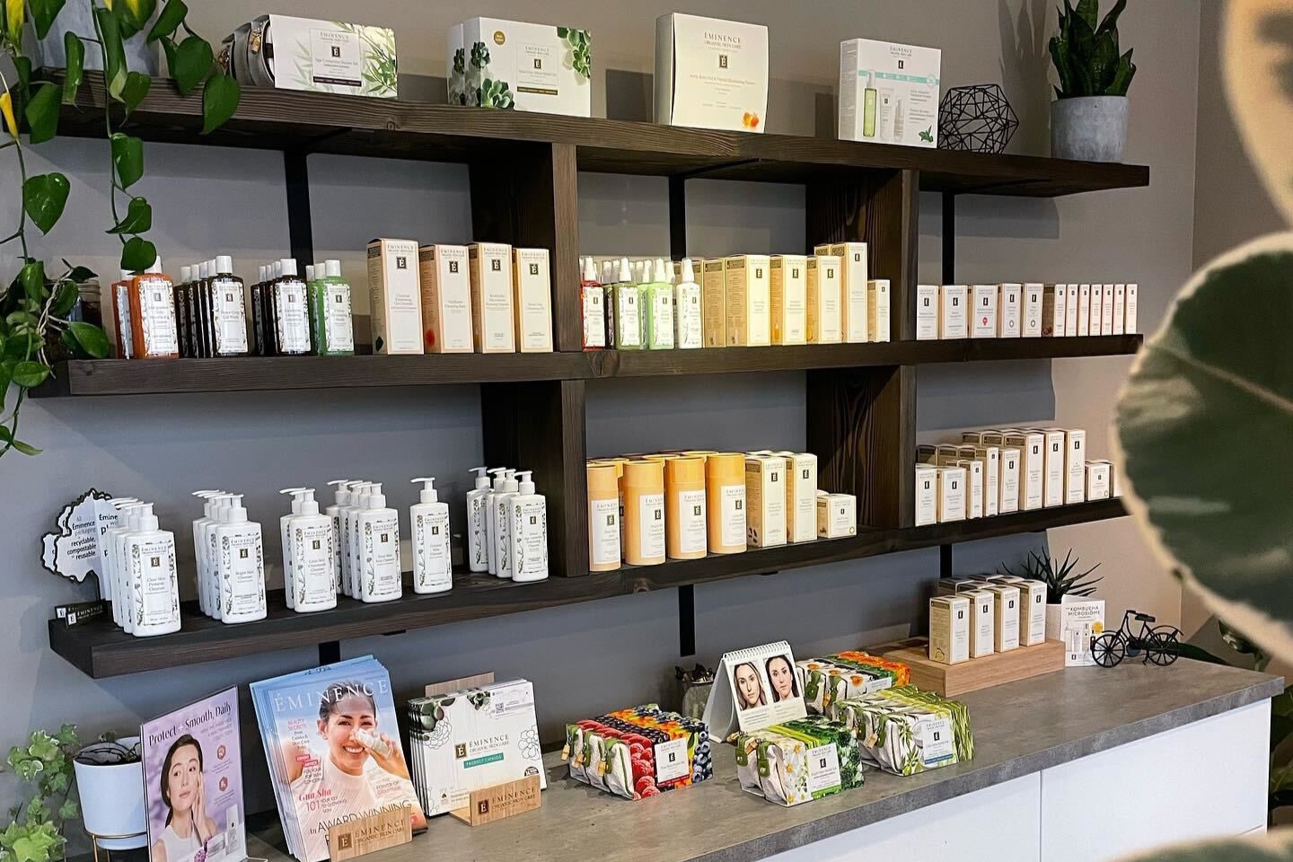 Product shelf at Fusion Wellness Spa