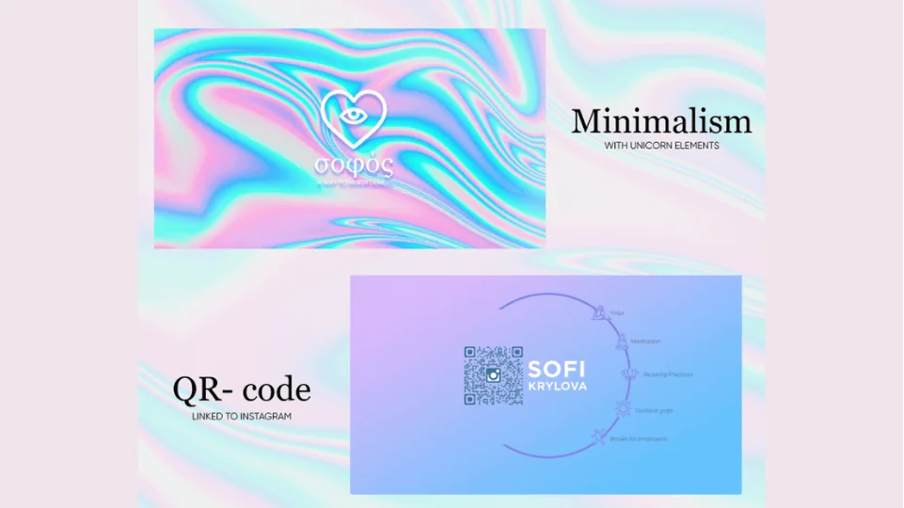 modern business card design with translucent colors