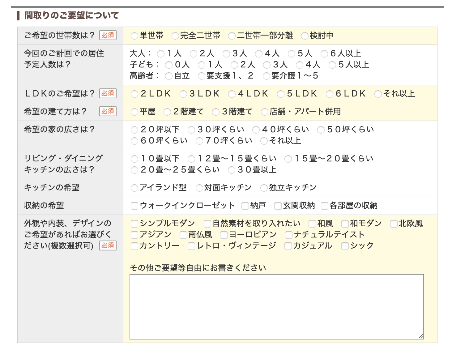 入力フォーム